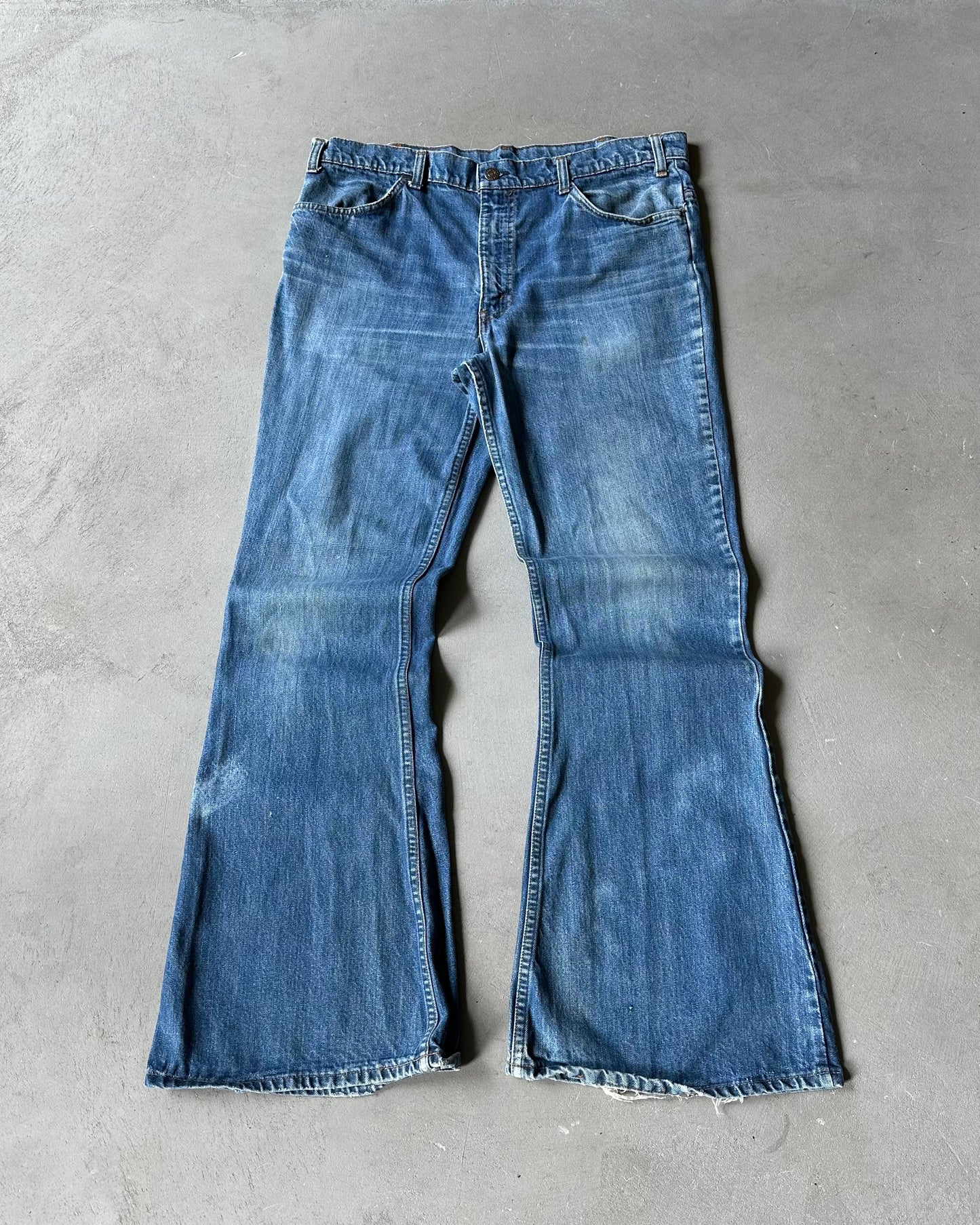 1970s - 684 Orange Tab Levi's Bell Bottoms Jeans - 35x33