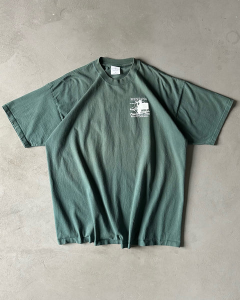 1990s - Green Mustang T-Shirt - XXL