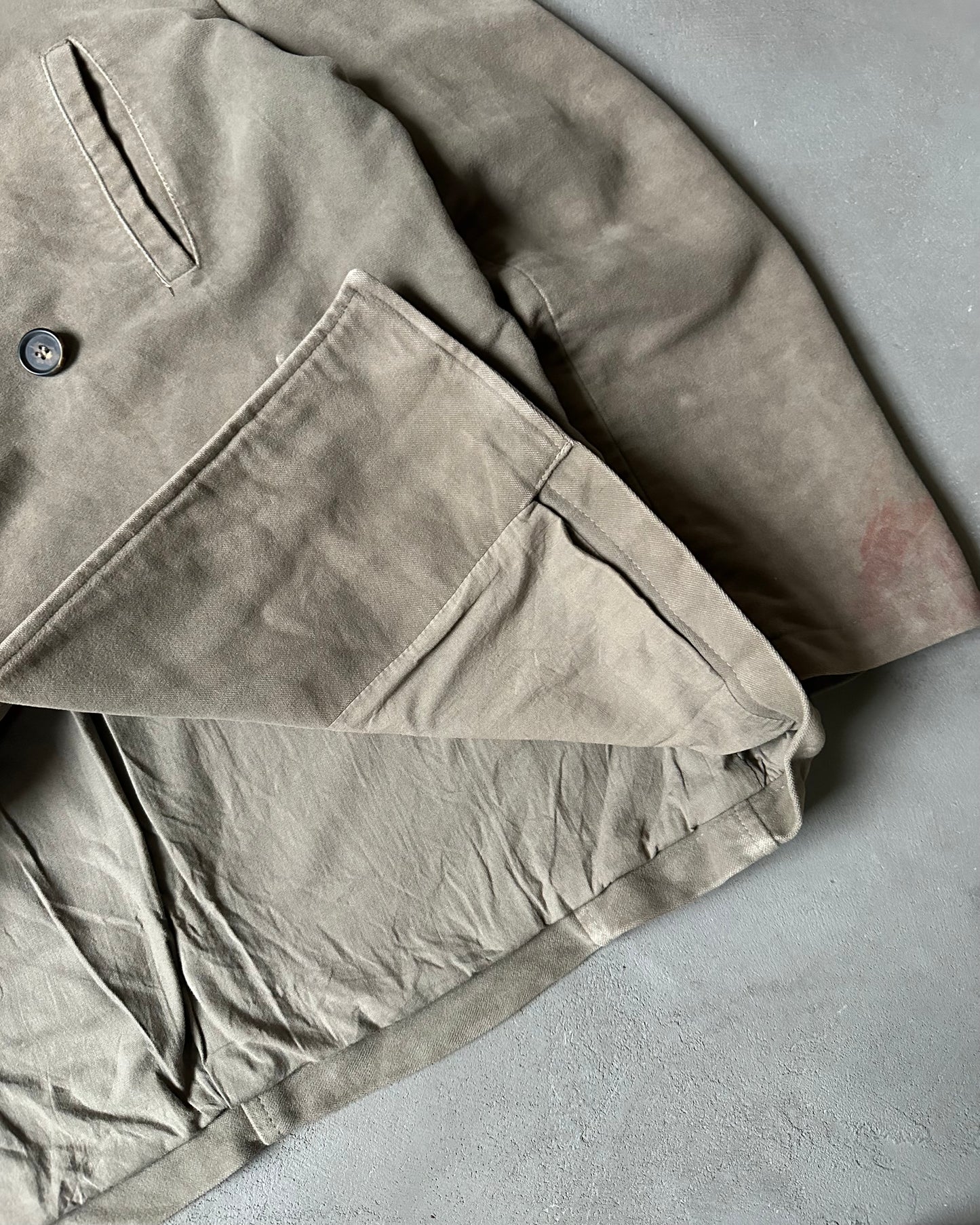 2000s - Beige Moleskin Double Breasted Overshirt - L