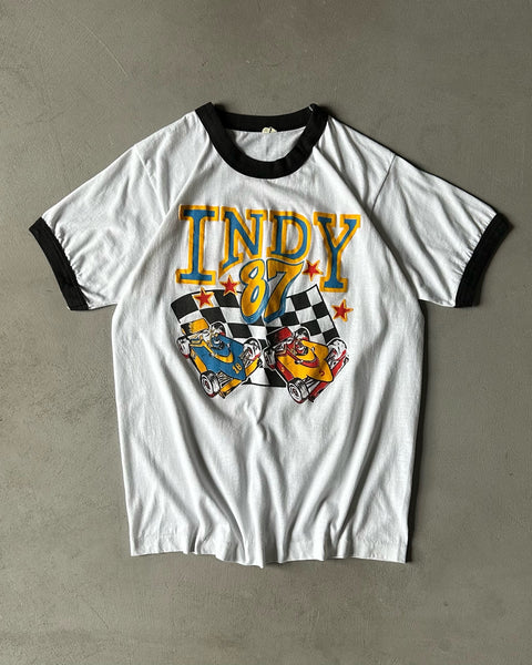 1980s - White Indy Ringer T-Shirt - M