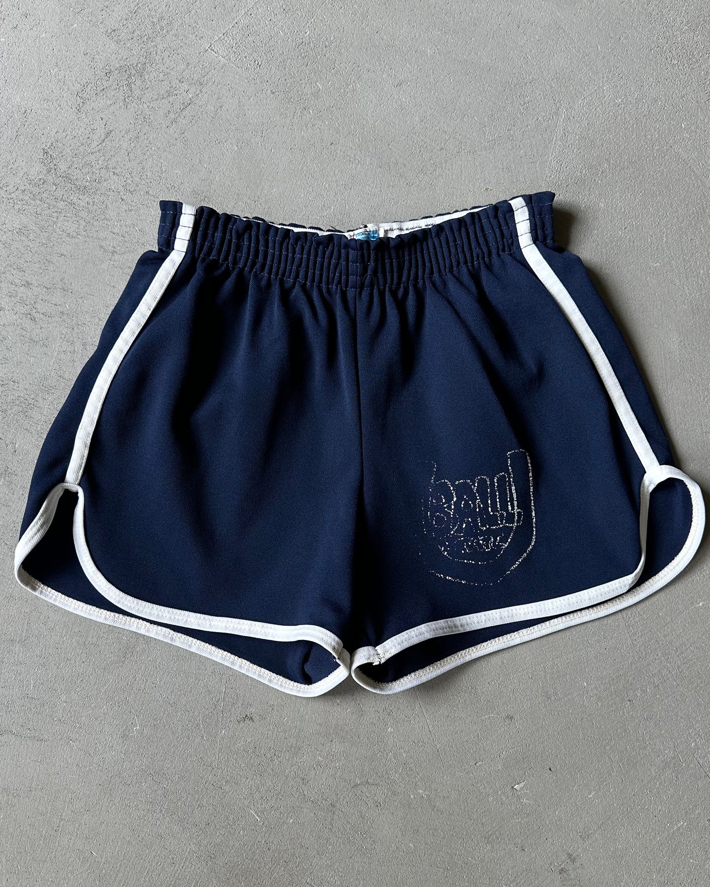 1970s - Navy/White U Ball Track Short - (W)XXS/XS