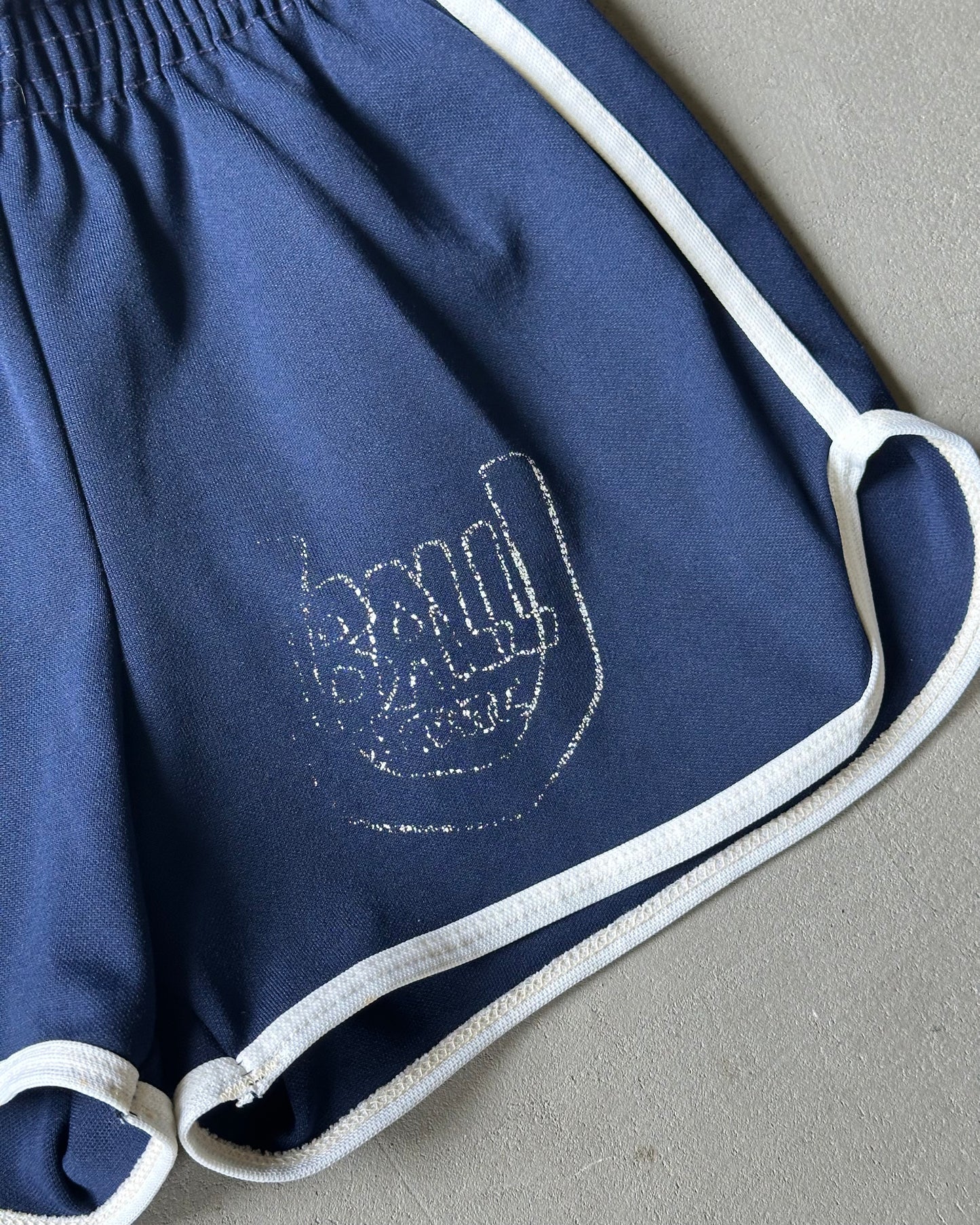 1970s - Navy/White U Ball Track Short - (W)XXS/XS