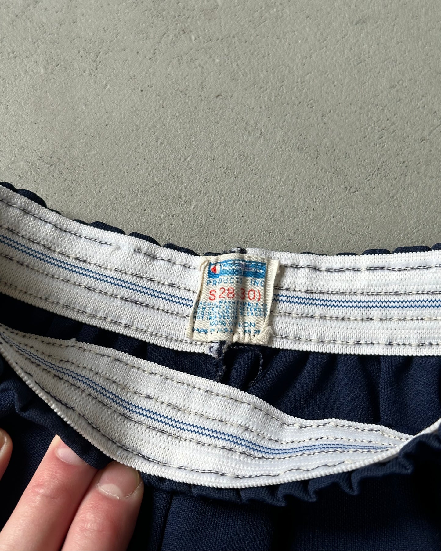 1970s - Navy/White U Ball Track Short - (W)XXS/XS