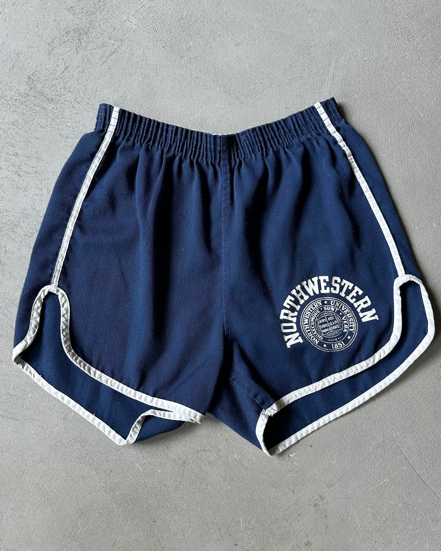 1970s - Navy/White Northwestern Track Short - S