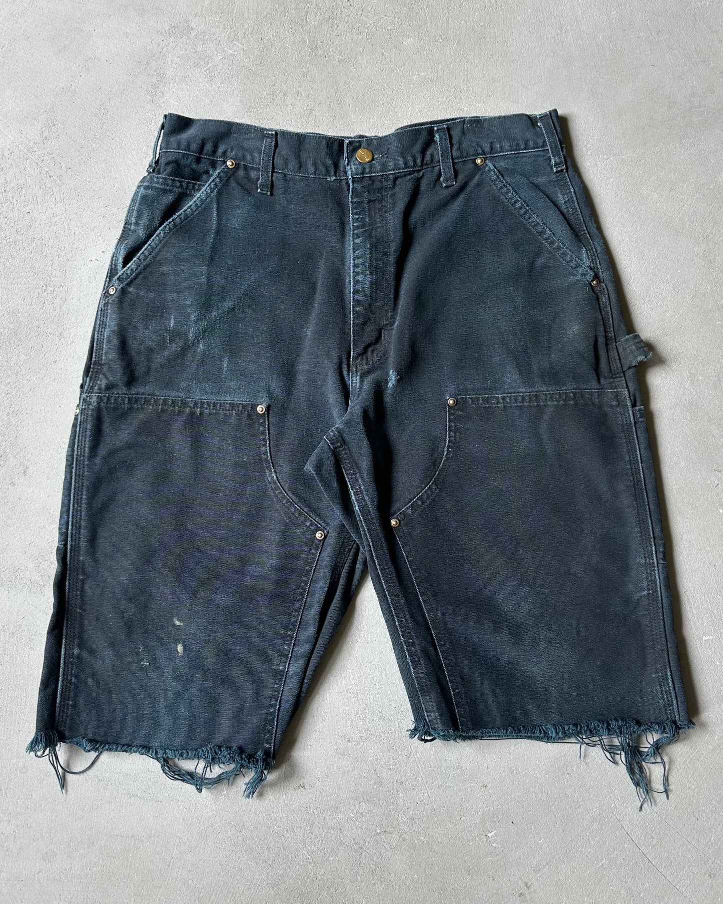 1990s - Faded Black Carhartt Cutoff Shorts - 32