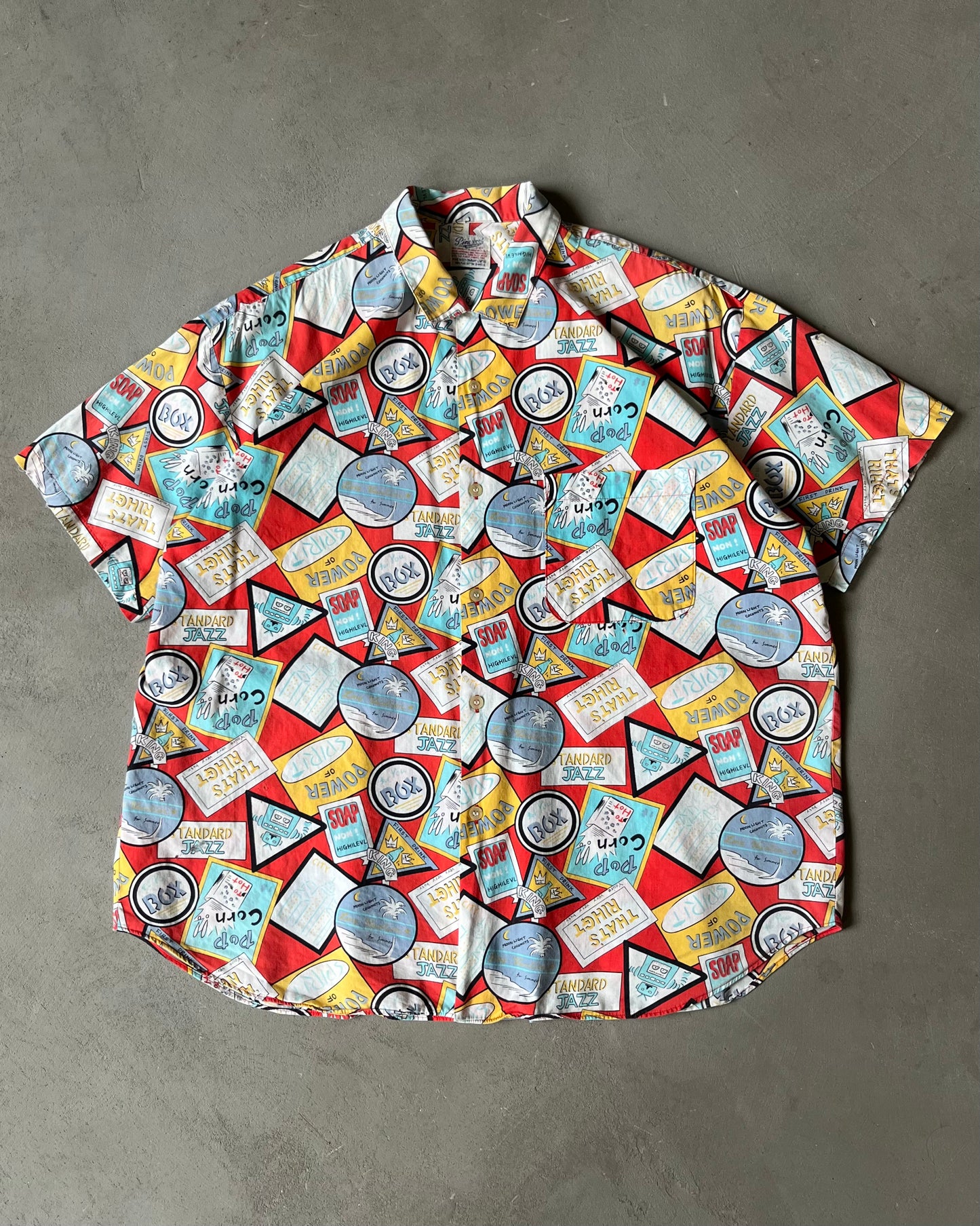 1960s - Distressed Orange Jazz Shirt - M