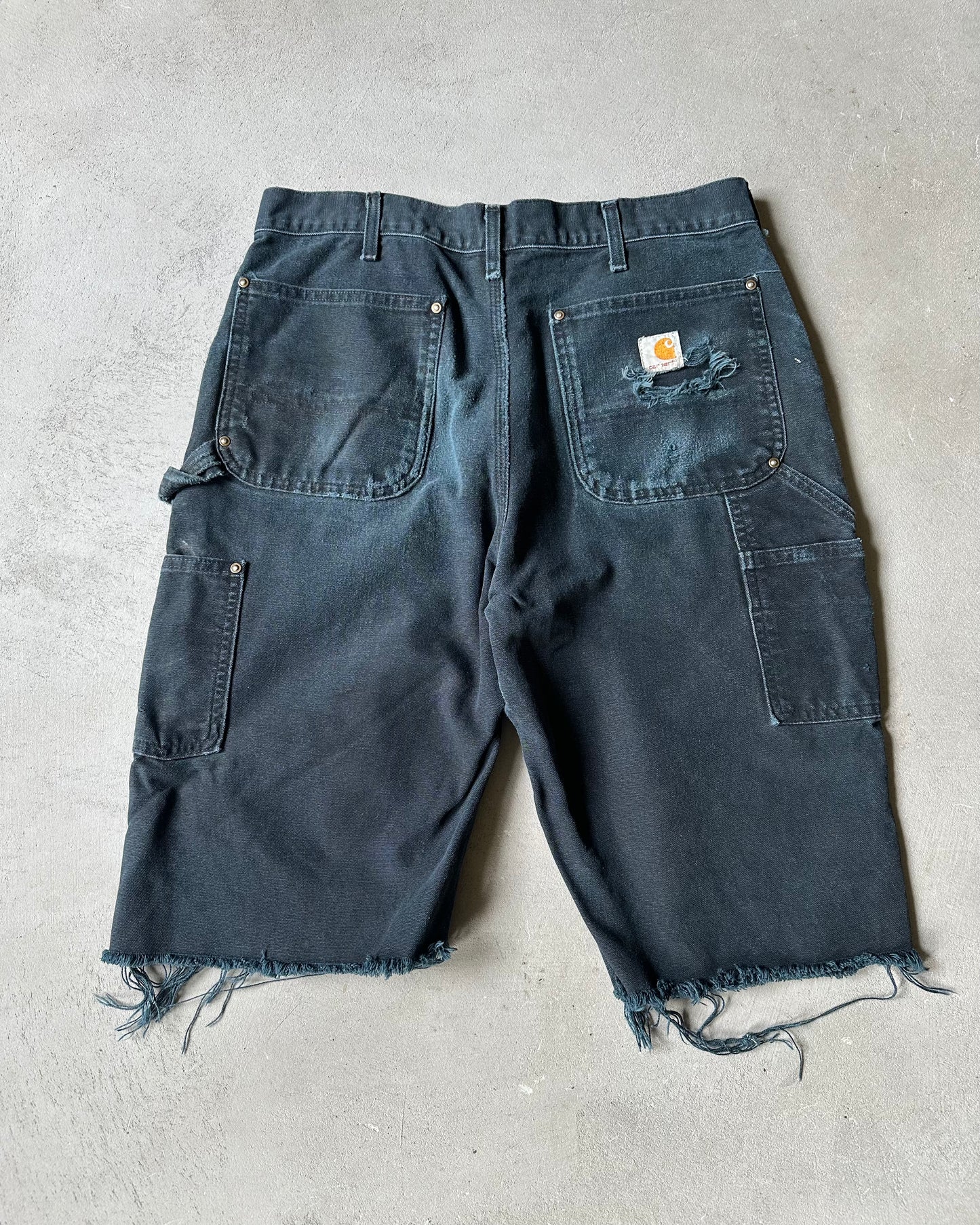 1990s - Faded Black Carhartt Cutoff Shorts - 32