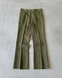 1970s - Green Farah Pin Stripe Bootcut Trousers USA - 30x29