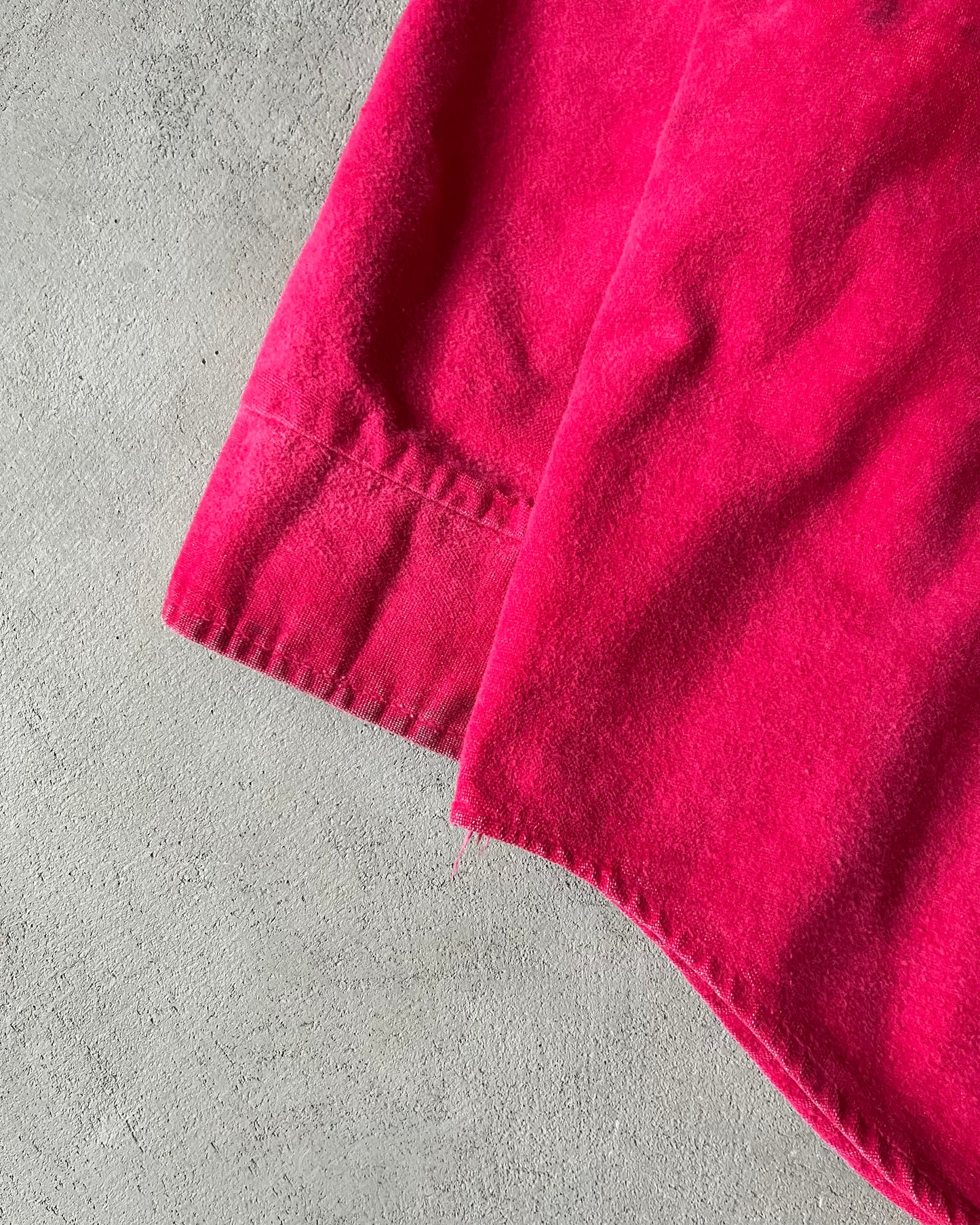 1980s - Distressed Red Woodsman Chamois Shirt - L