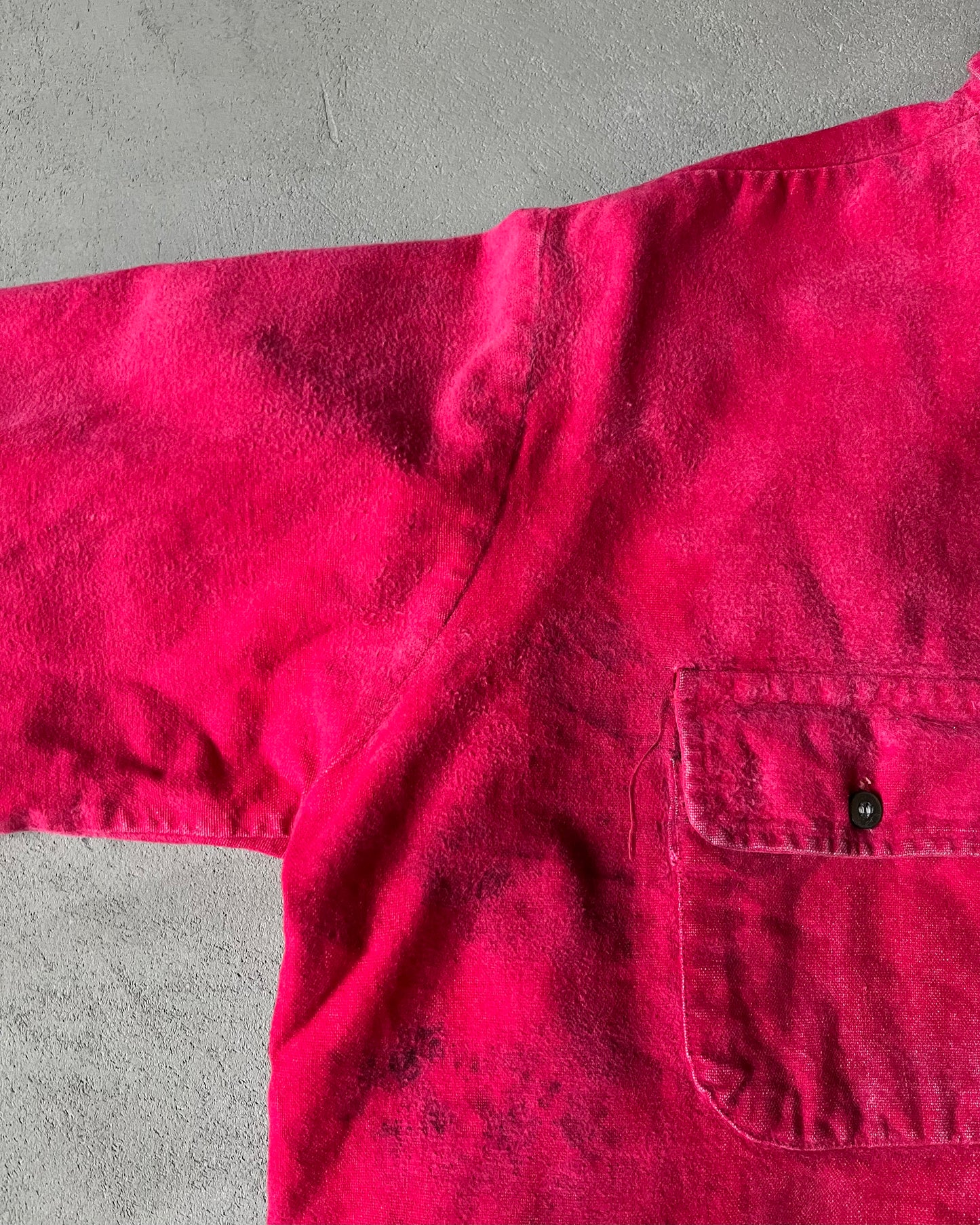 1980s - Distressed Red Woodsman Chamois Shirt - L