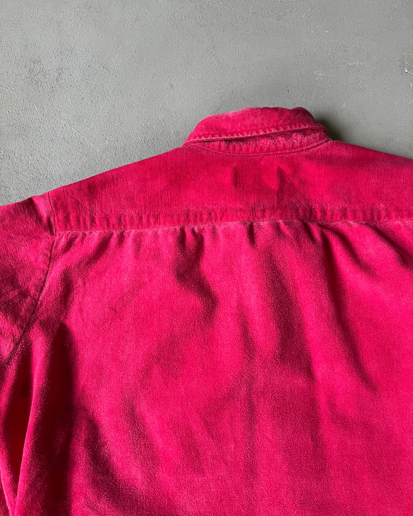 1980s - Distressed Red Woodsman Chamois Shirt - L