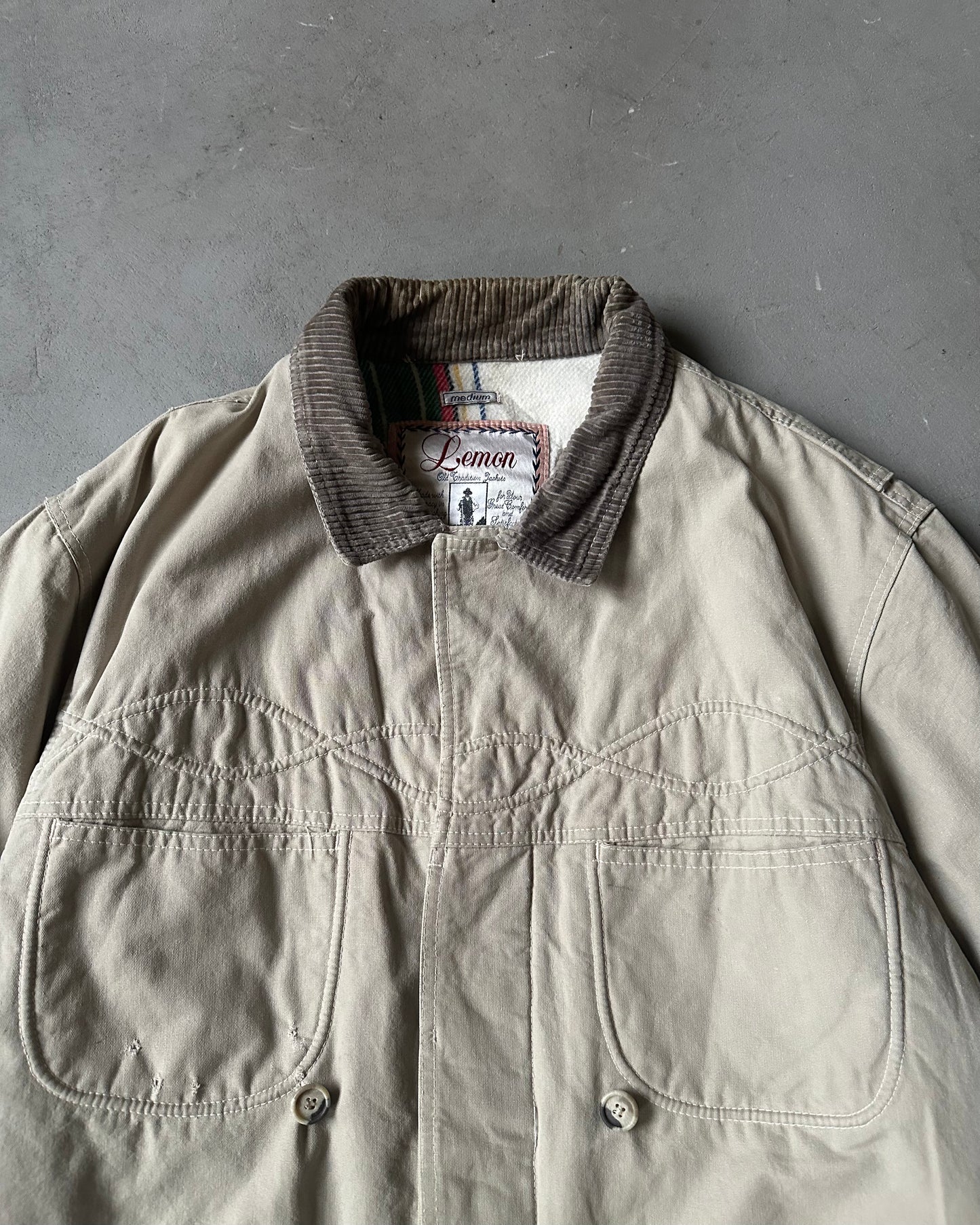 1990s - Beige Lemon Barn Jacket - M