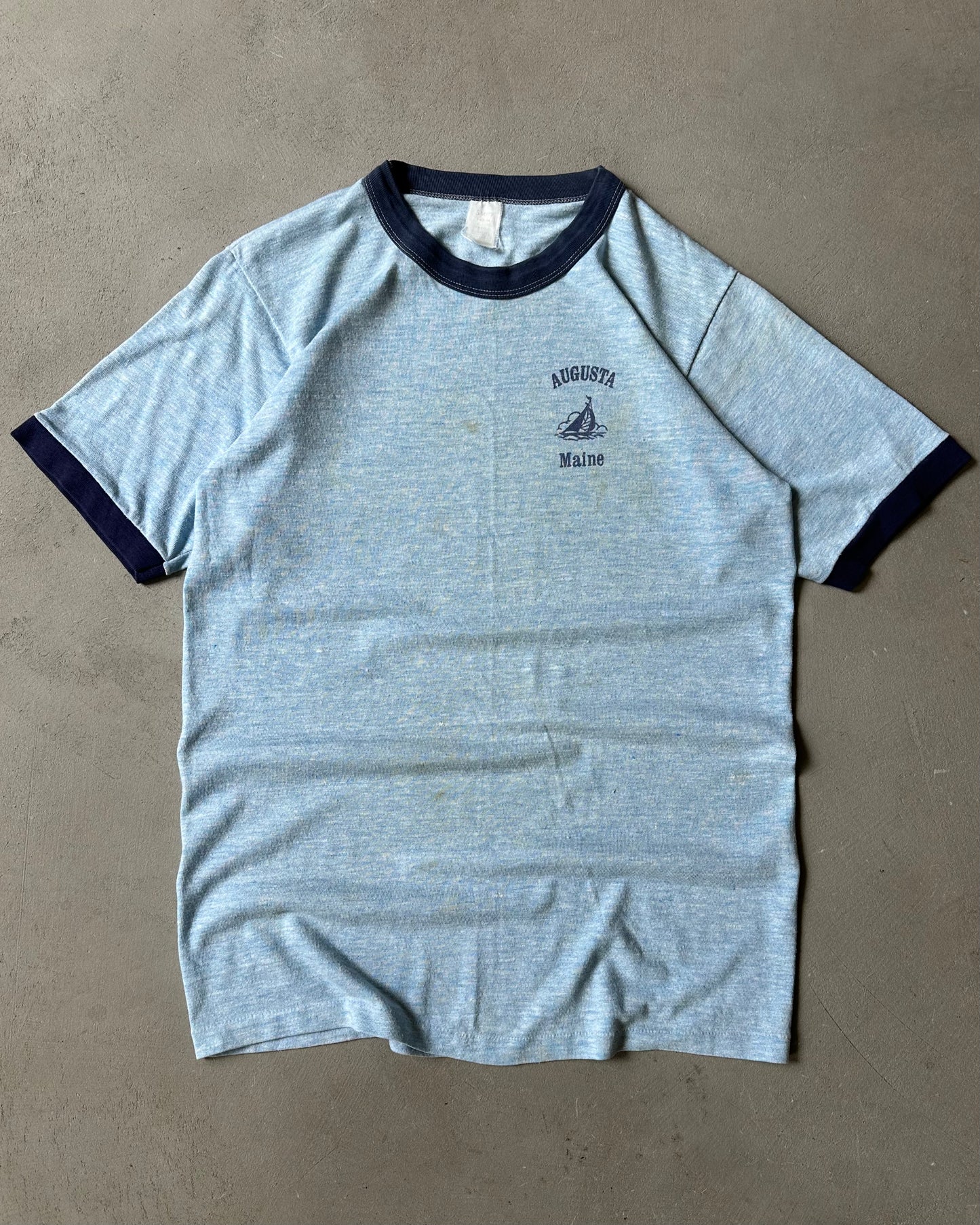 1970s - Blue Augusta Ringer T-Shirt - M