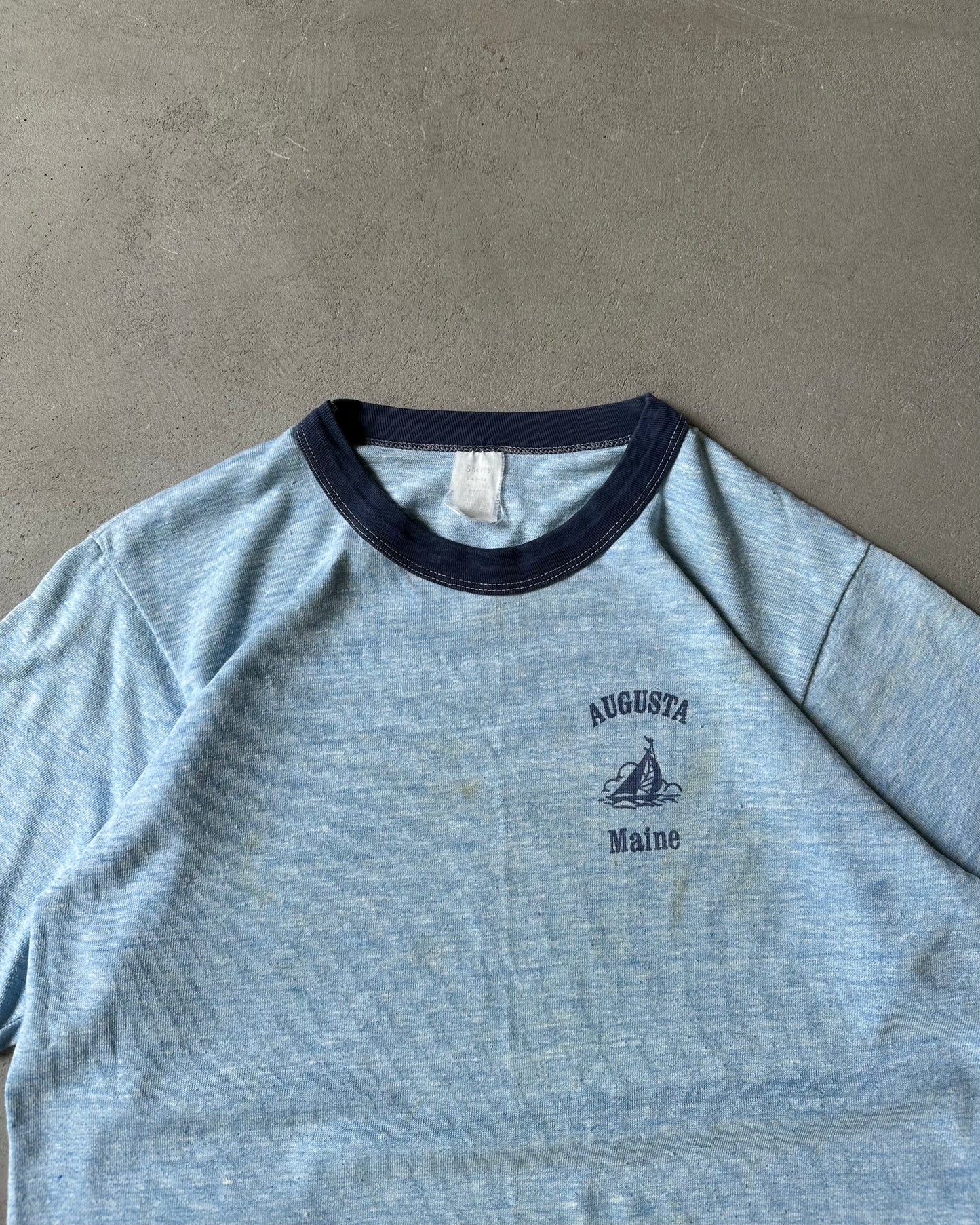 1970s - Blue Augusta Ringer T-Shirt - M