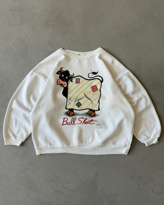 1980s - White Bull Sheet Crewneck - M