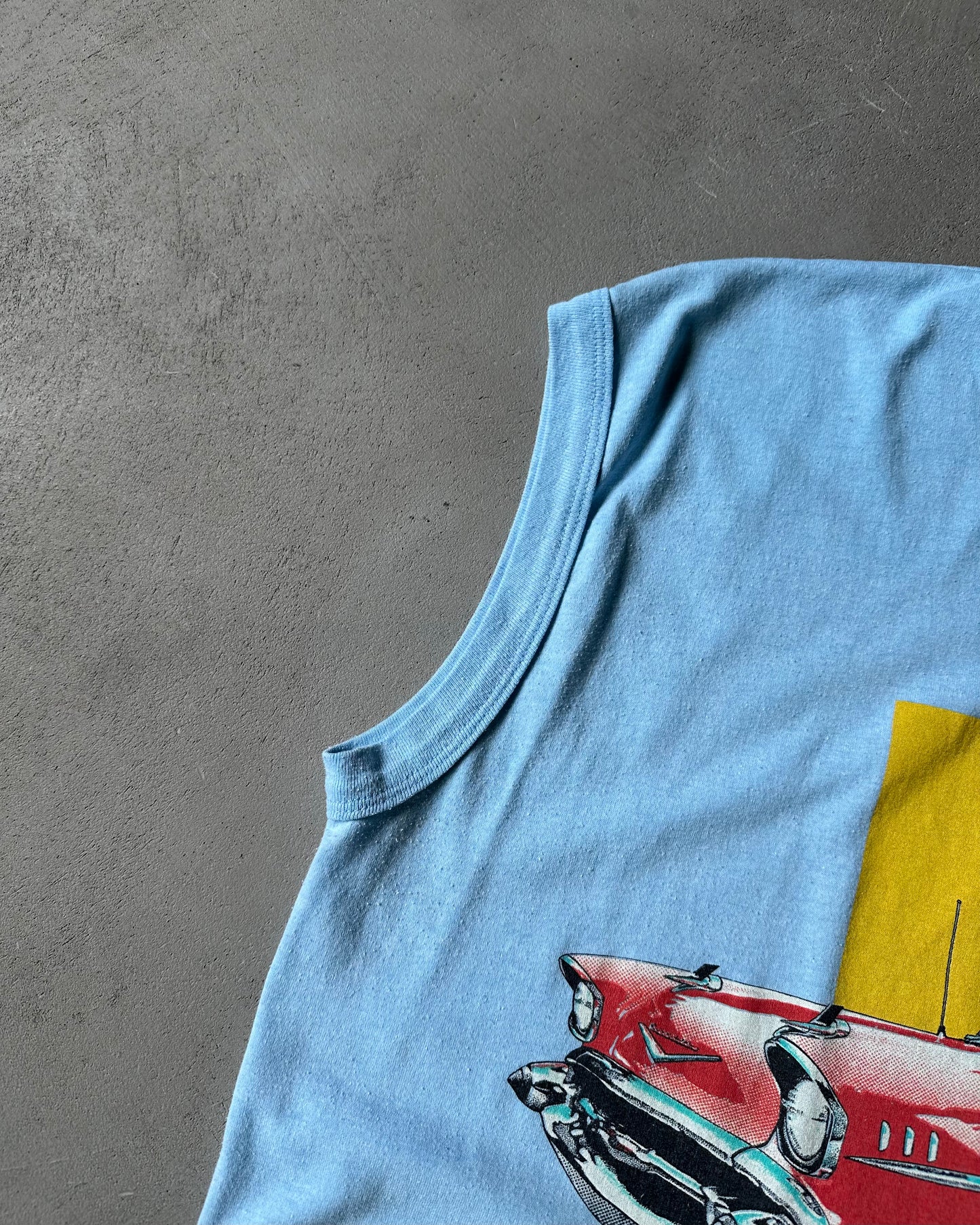 1980s - Light Blue Chevy 57 Tank Top - L/XL