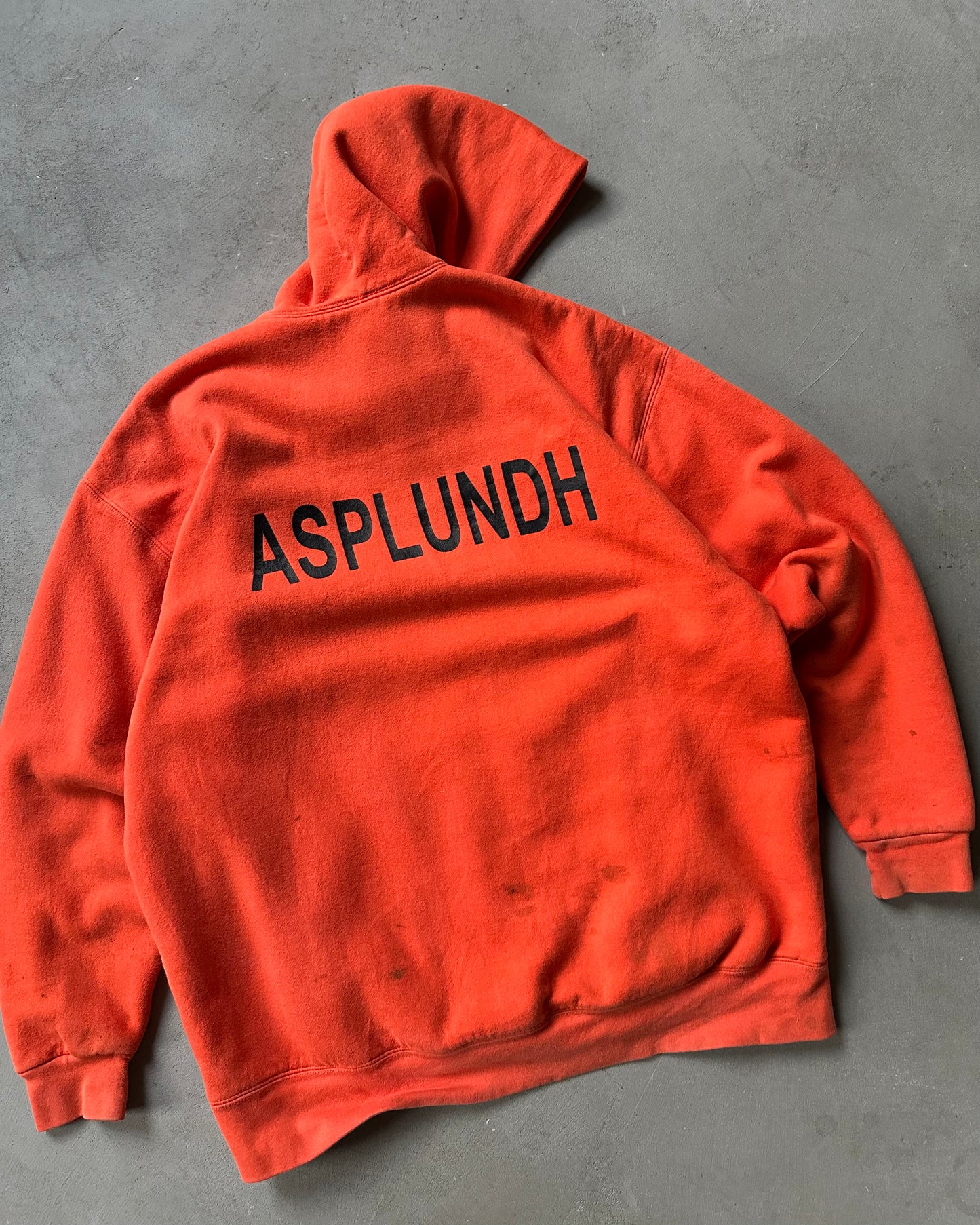 Années 1980 - Sweat à capuche Asplundh double face orange - XL