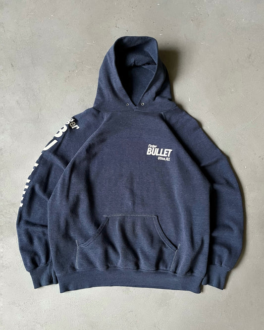 1970s - Faded Navy Bullet Hoodie - S