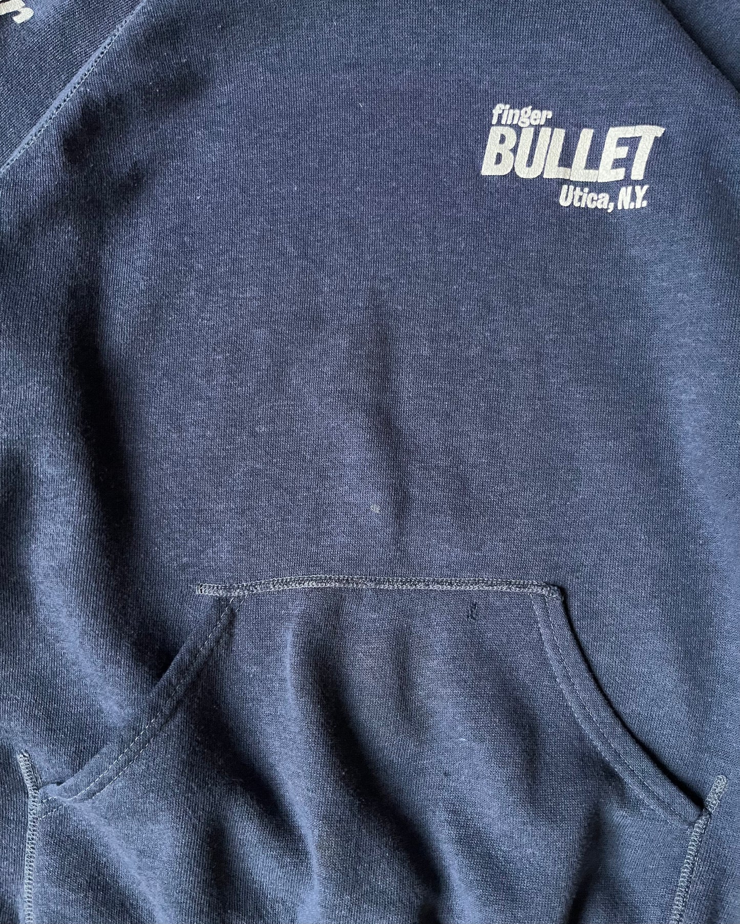 1970s - Faded Navy Bullet Hoodie - S