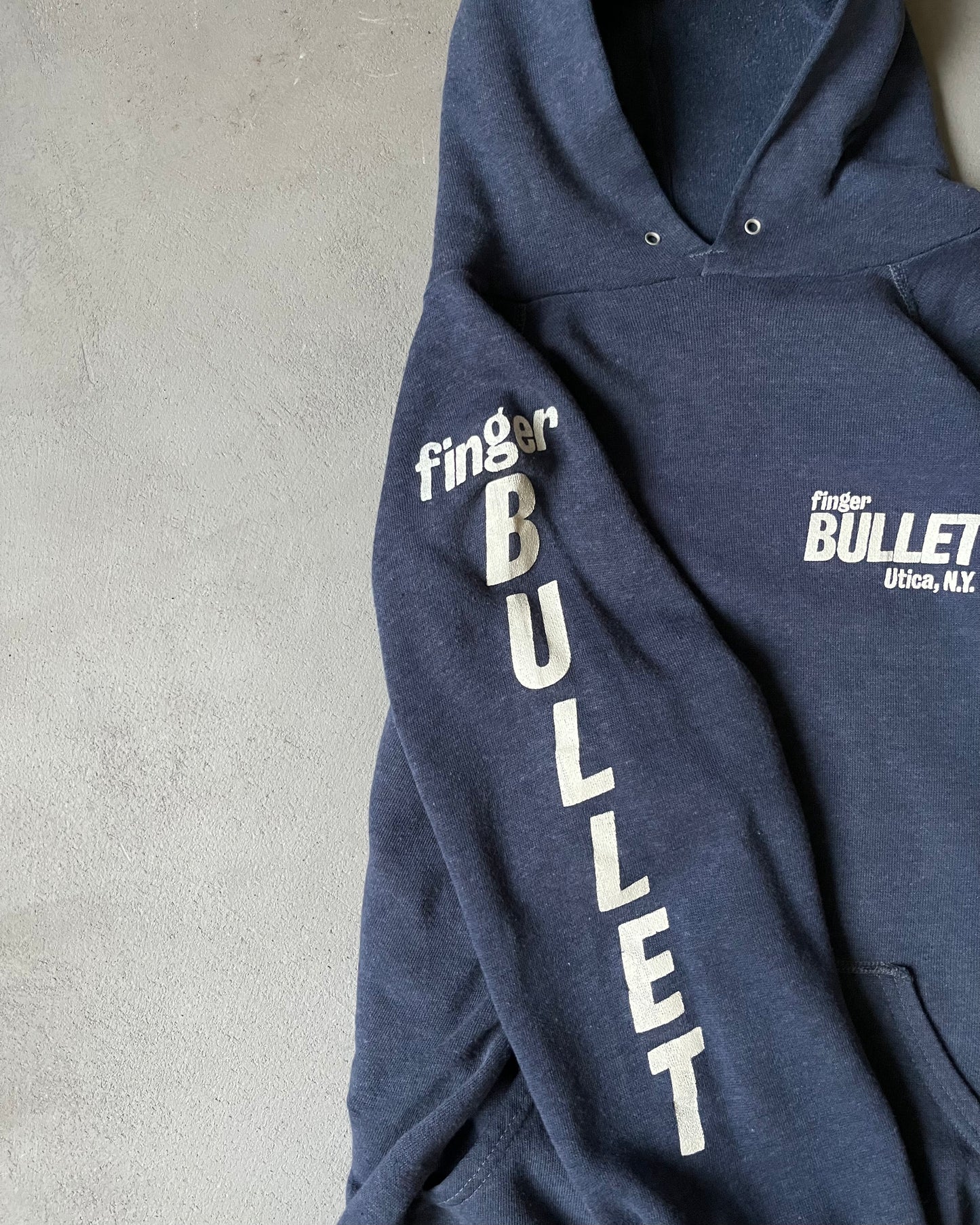 1970s - Faded Navy Bullet Hoodie - S