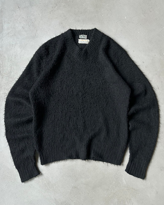 1960s - Black Filene's Fuzzy Sweater - M