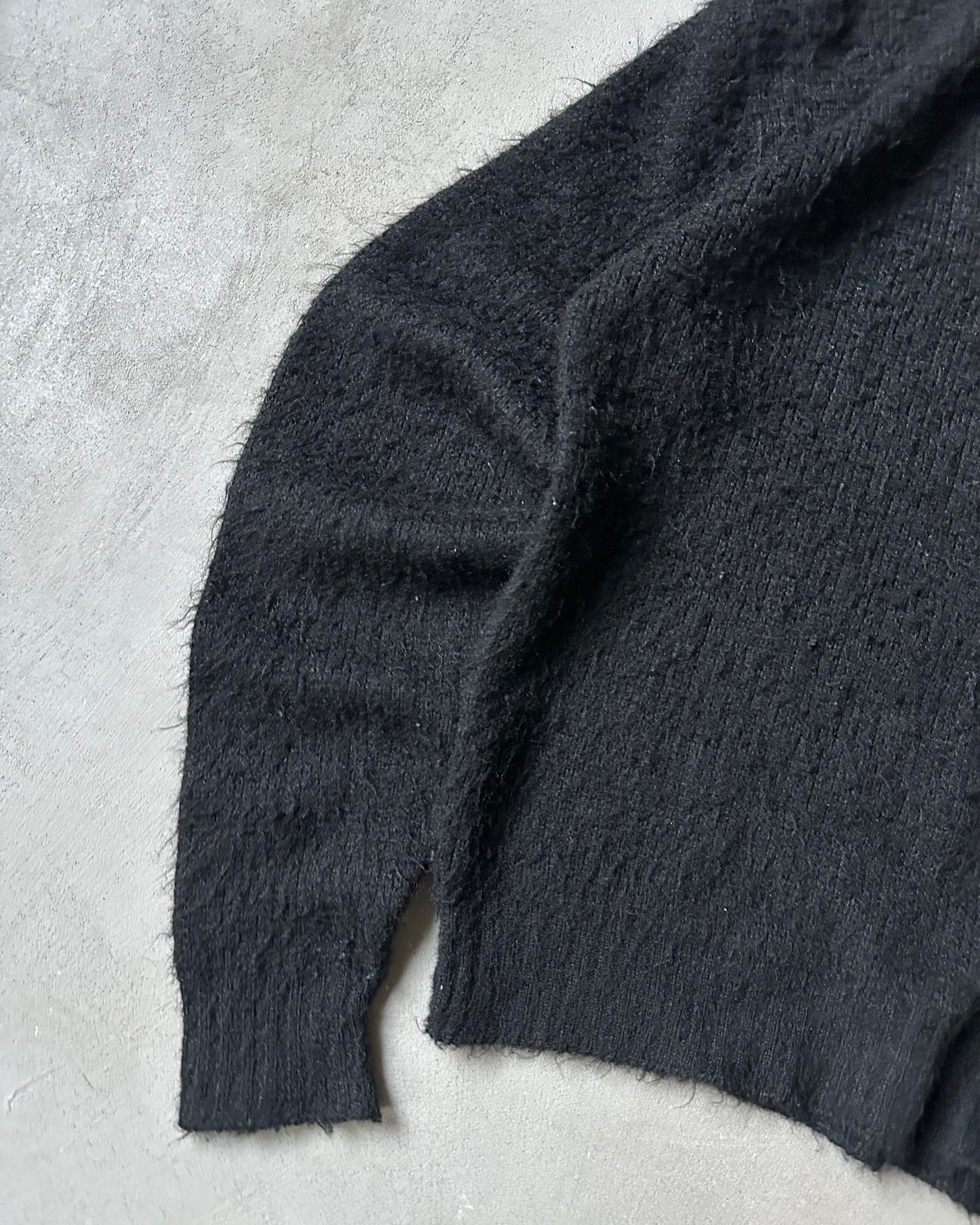 1960s - Black Filene's Fuzzy Sweater - M