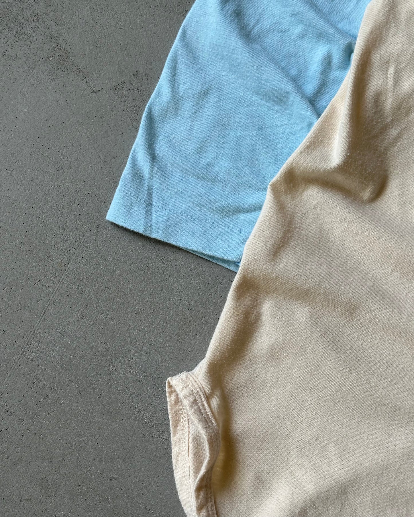 1970s - White/Blue Goshen Henley - XS