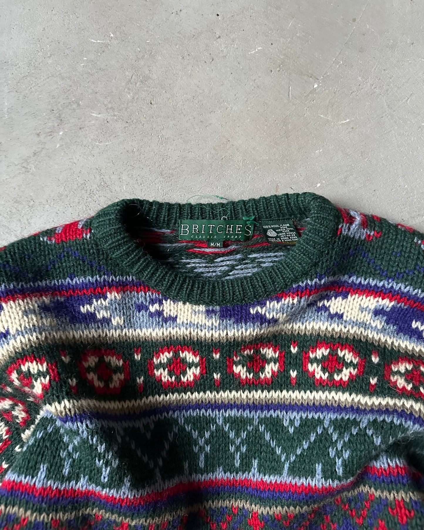 1990s - Green Fair Isle Sweater - M(Tall)