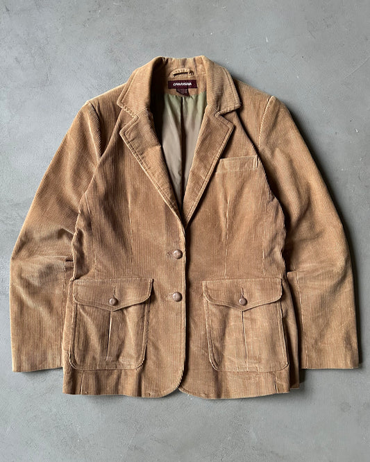 1990s - Brown Women's Corduroy Blazer - (W)M