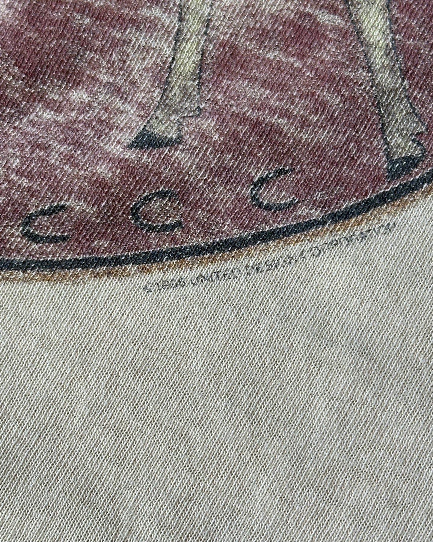1990s - Distressed Beige Horse T-Shirt - XL