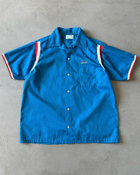 1970s - Blue/Red "BOB" Bowling Shirt - L