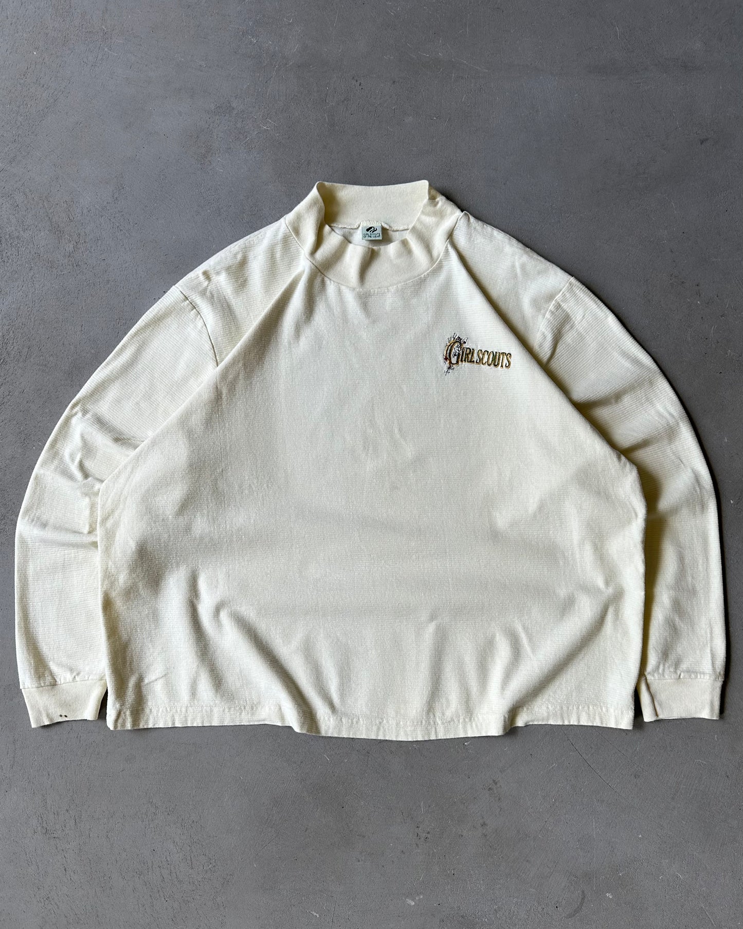 1990s - Light Yellow Girl Scouts Longsleeve - XL