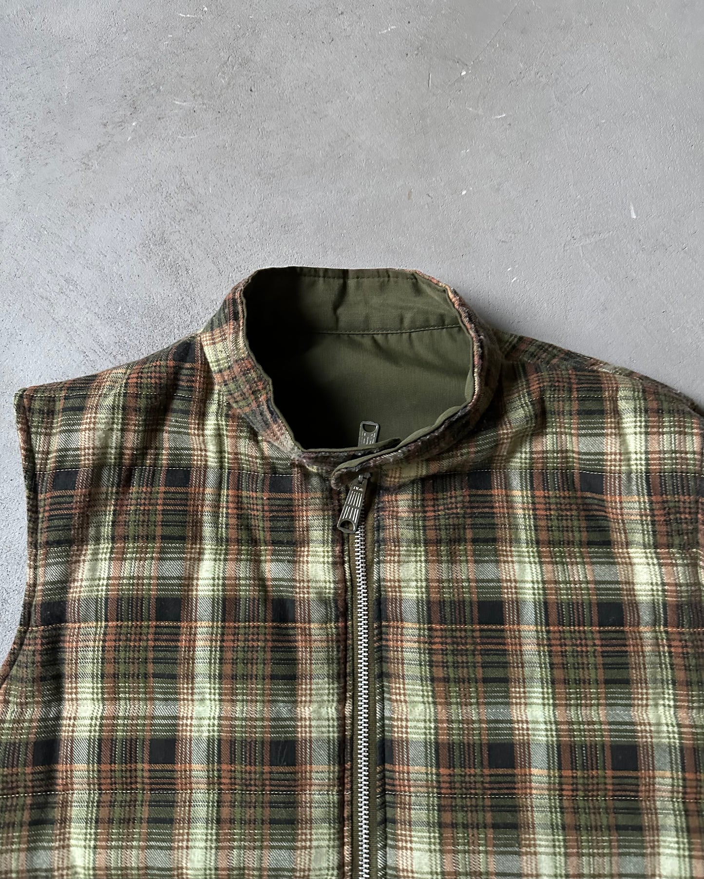 1980s - Green/Orange Reversible Vest - M/L