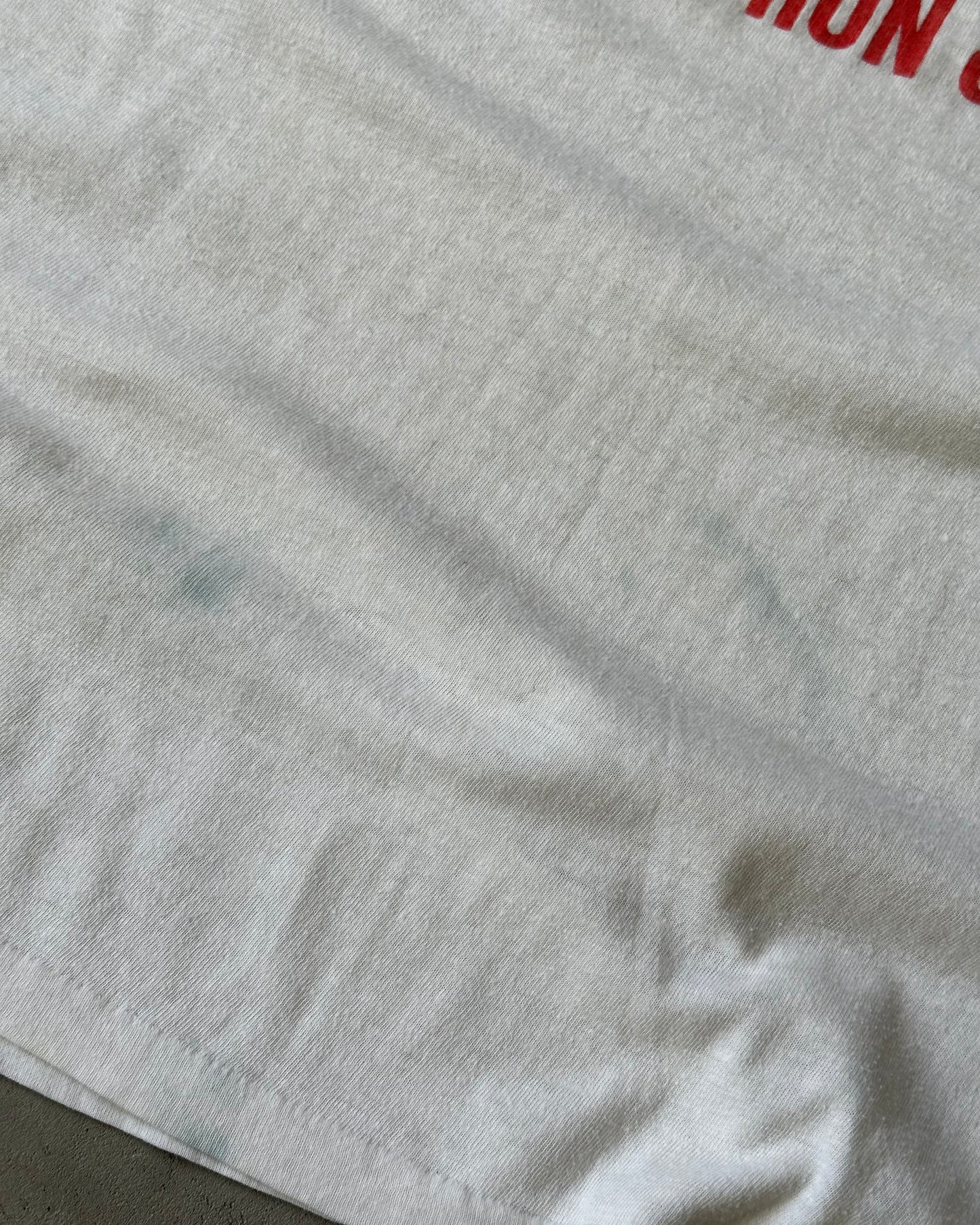 1980s - White/Navy Shore Run Ringer T-Shirt - M/L