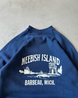 1980s - Navy Neebish Island Crewneck - XS