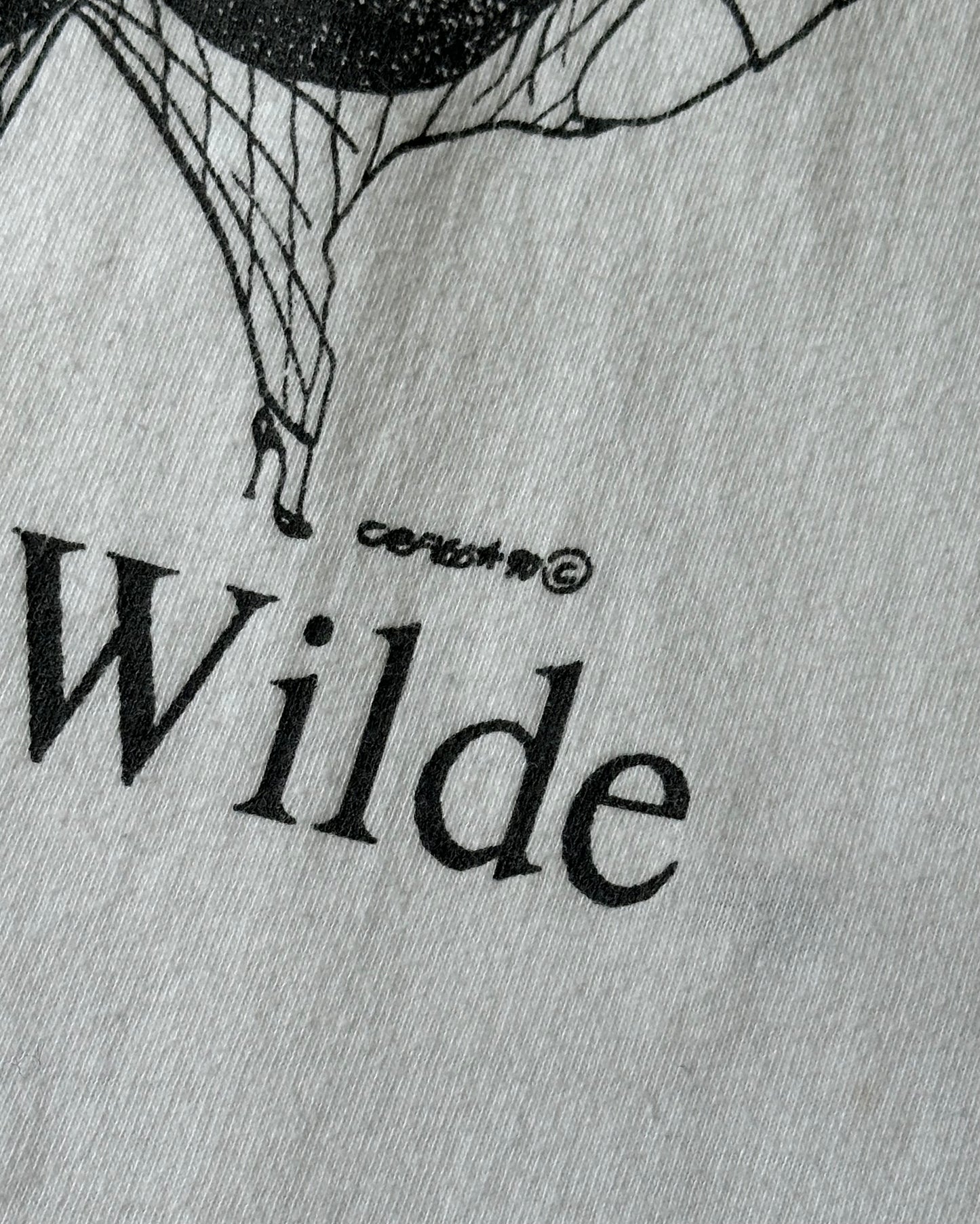 1990s - Distressed White Oscar Wilde T-Shirt - L