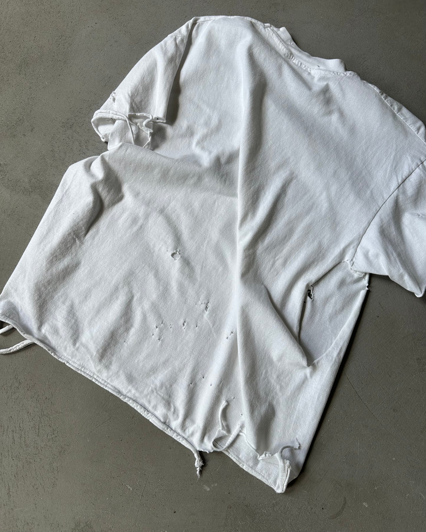 1990s - Distressed White Oscar Wilde T-Shirt - L