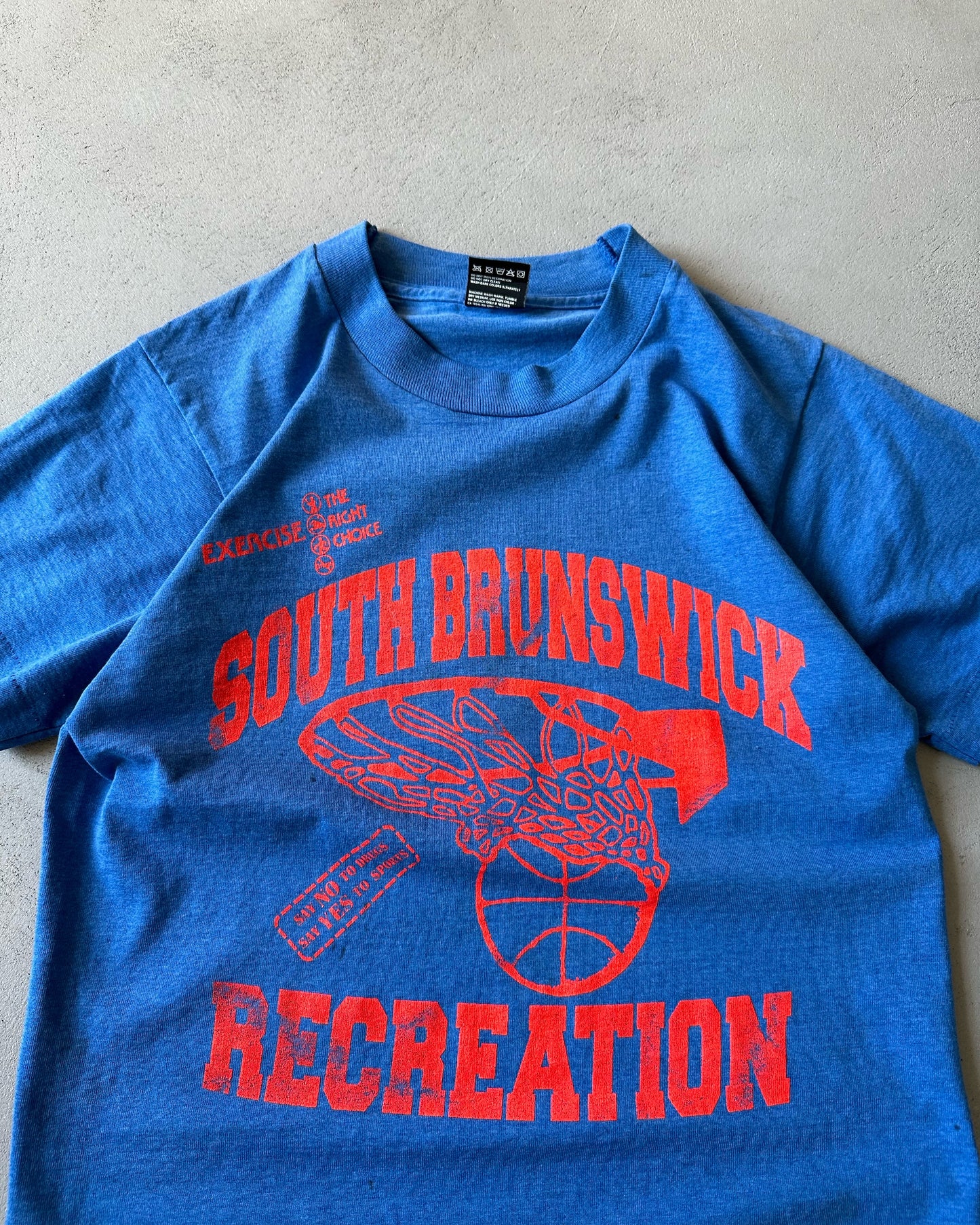 1990s - Blue/Red "South Brunswick" T-Shirt - XS