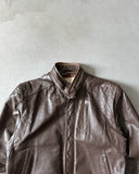 1980s - Brown Cafe Leather Jacket - 38