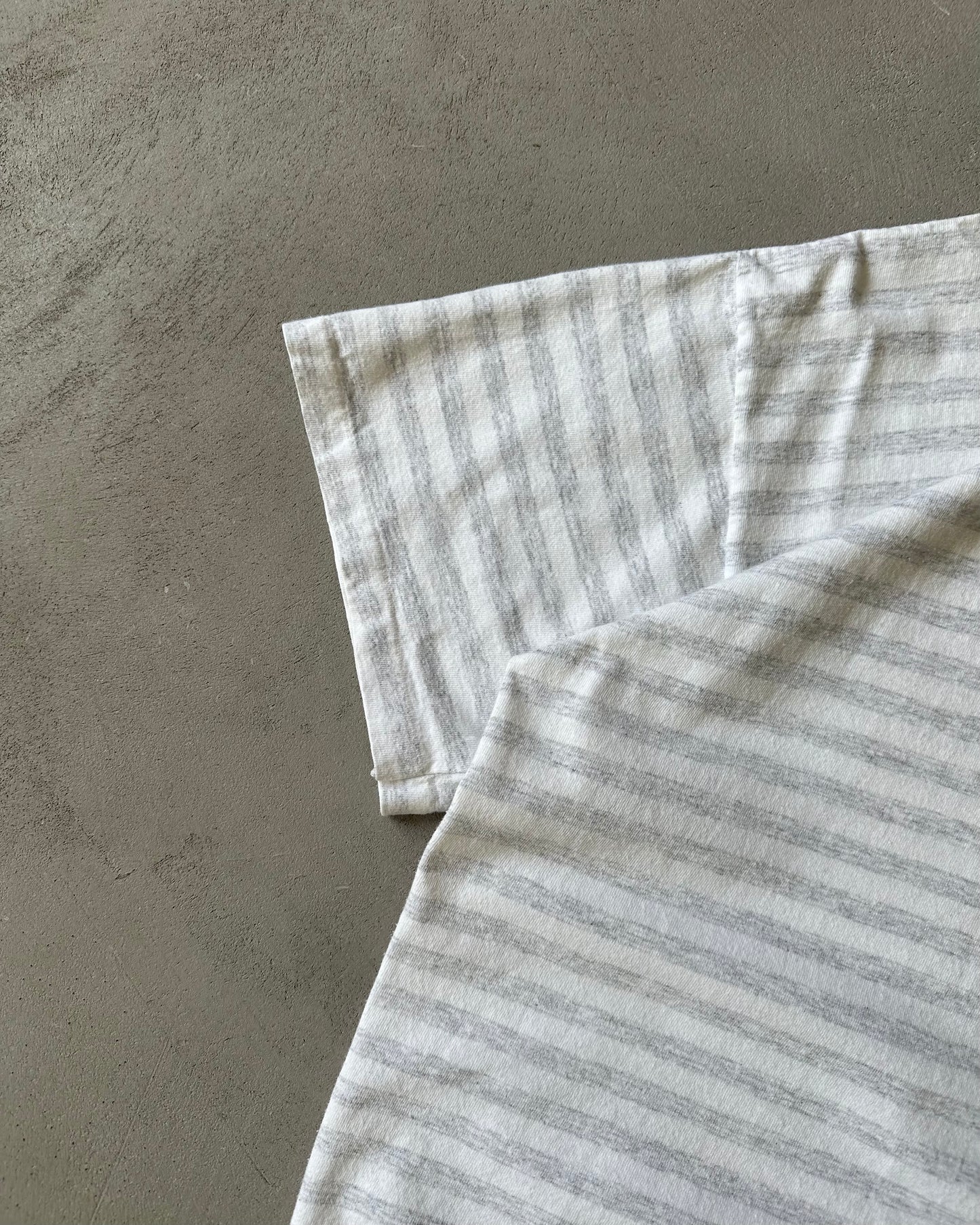 1990s - White/Grey Honda Striped Cropped T-Shirt - L