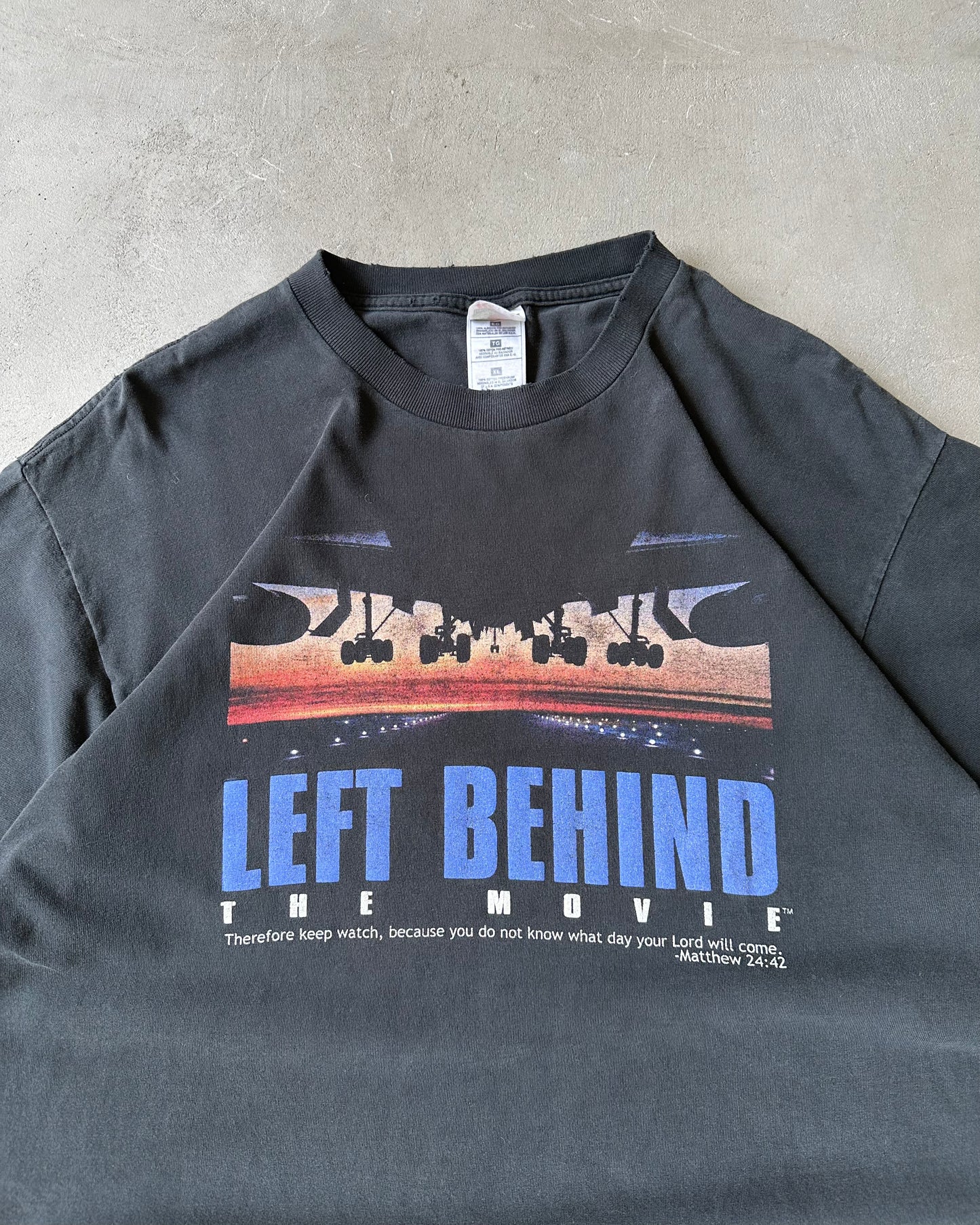 1990s - Distressed Black Left Behind - XL