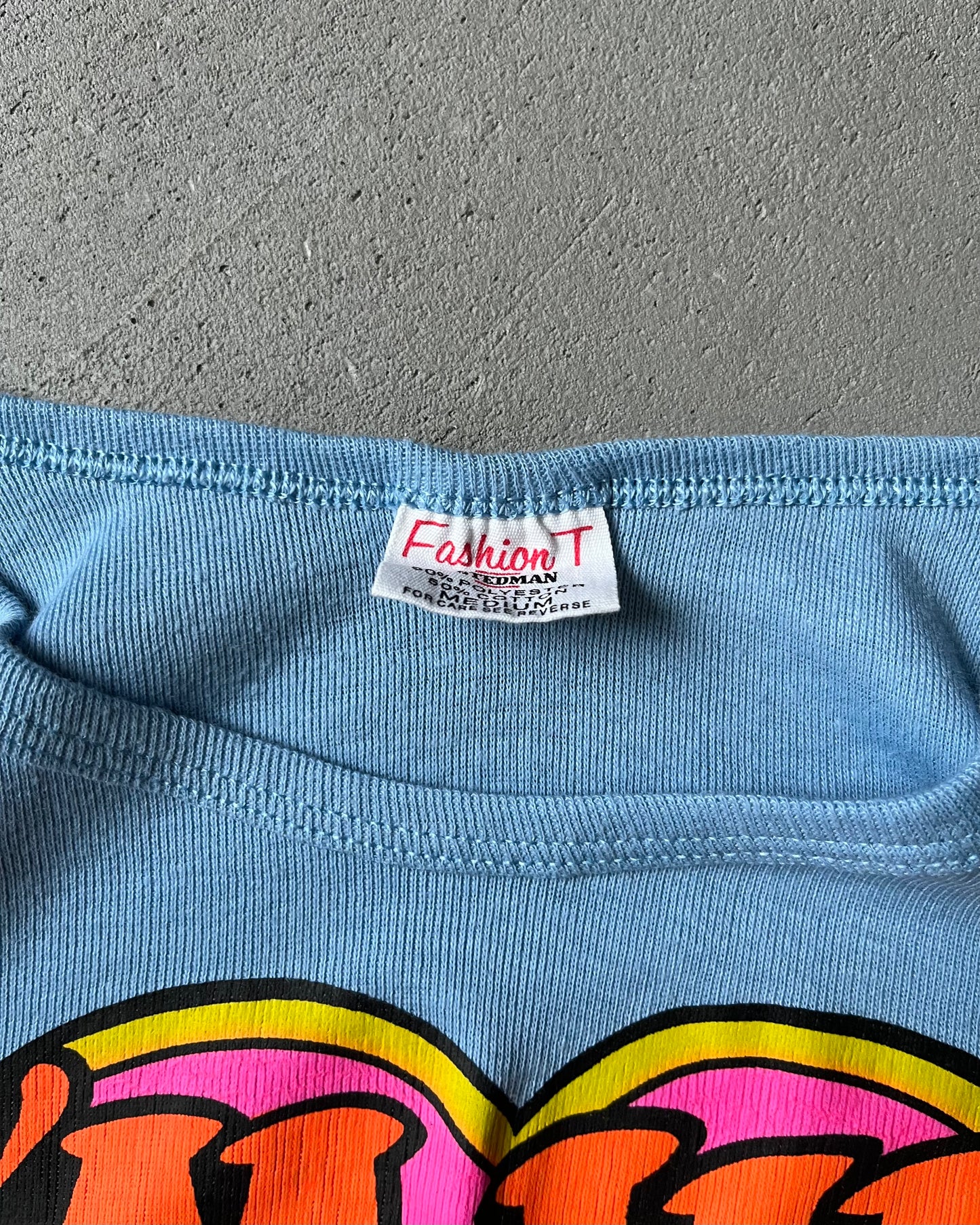 1970s - Blue "I'm His" Ringer T-Shirt - (W)S