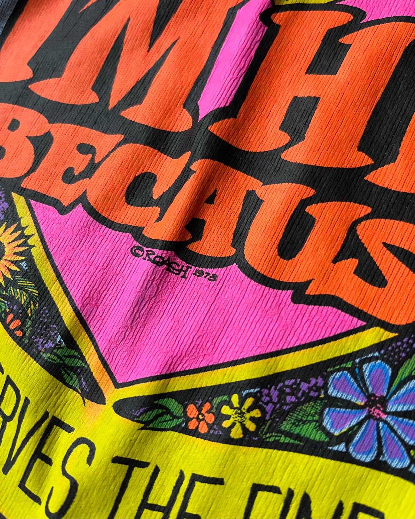 1970s - Blue "I'm His" Ringer T-Shirt - (W)S