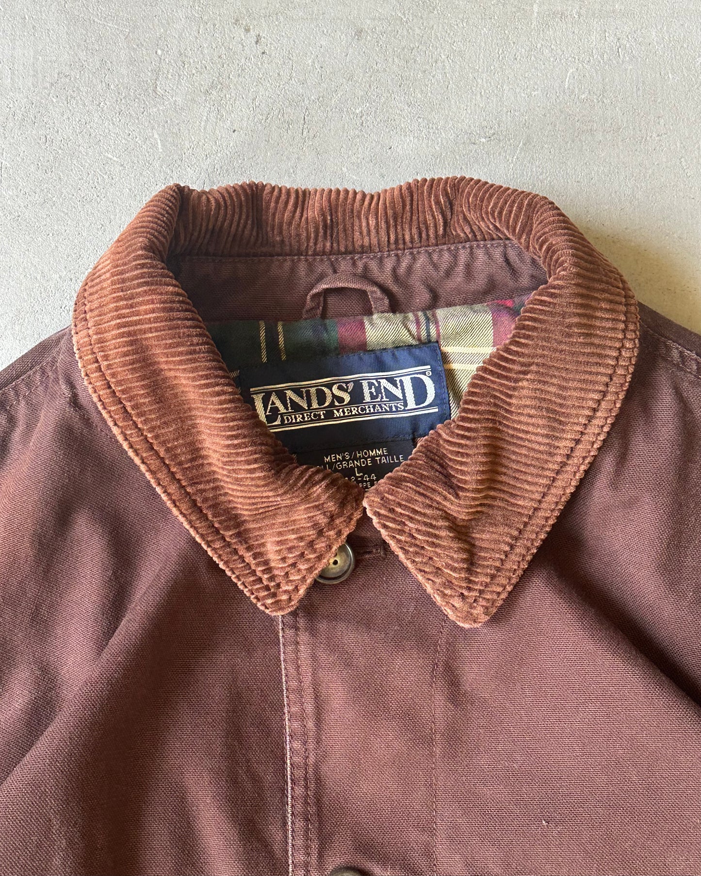 1990s - Brown Lands' End Chore Coat - L