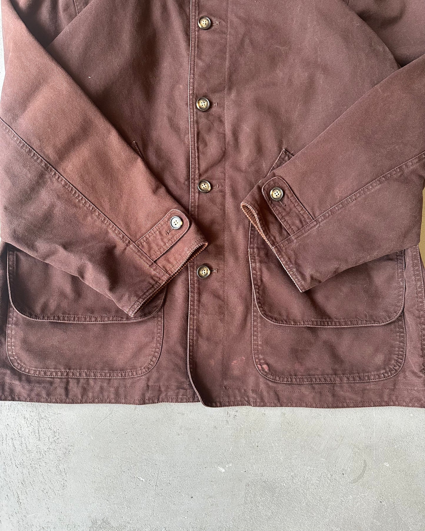 1990s - Brown Lands' End Chore Coat - L