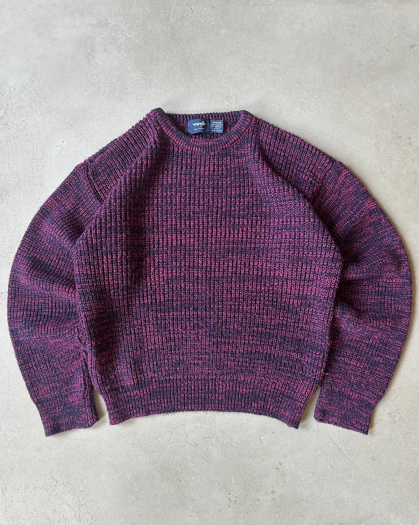 1990s - Pink/Navy Wrangler Ribbed Sweater - S/M