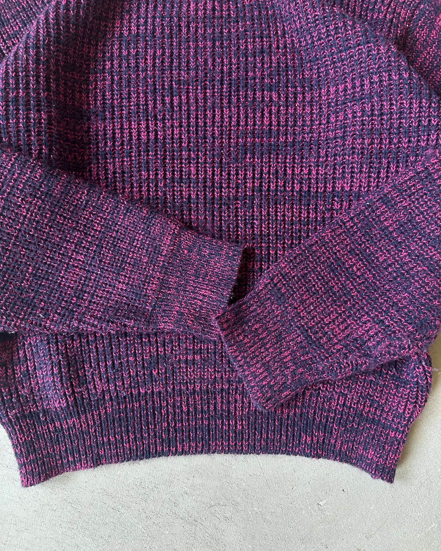 1990s - Pink/Navy Wrangler Ribbed Sweater - S/M