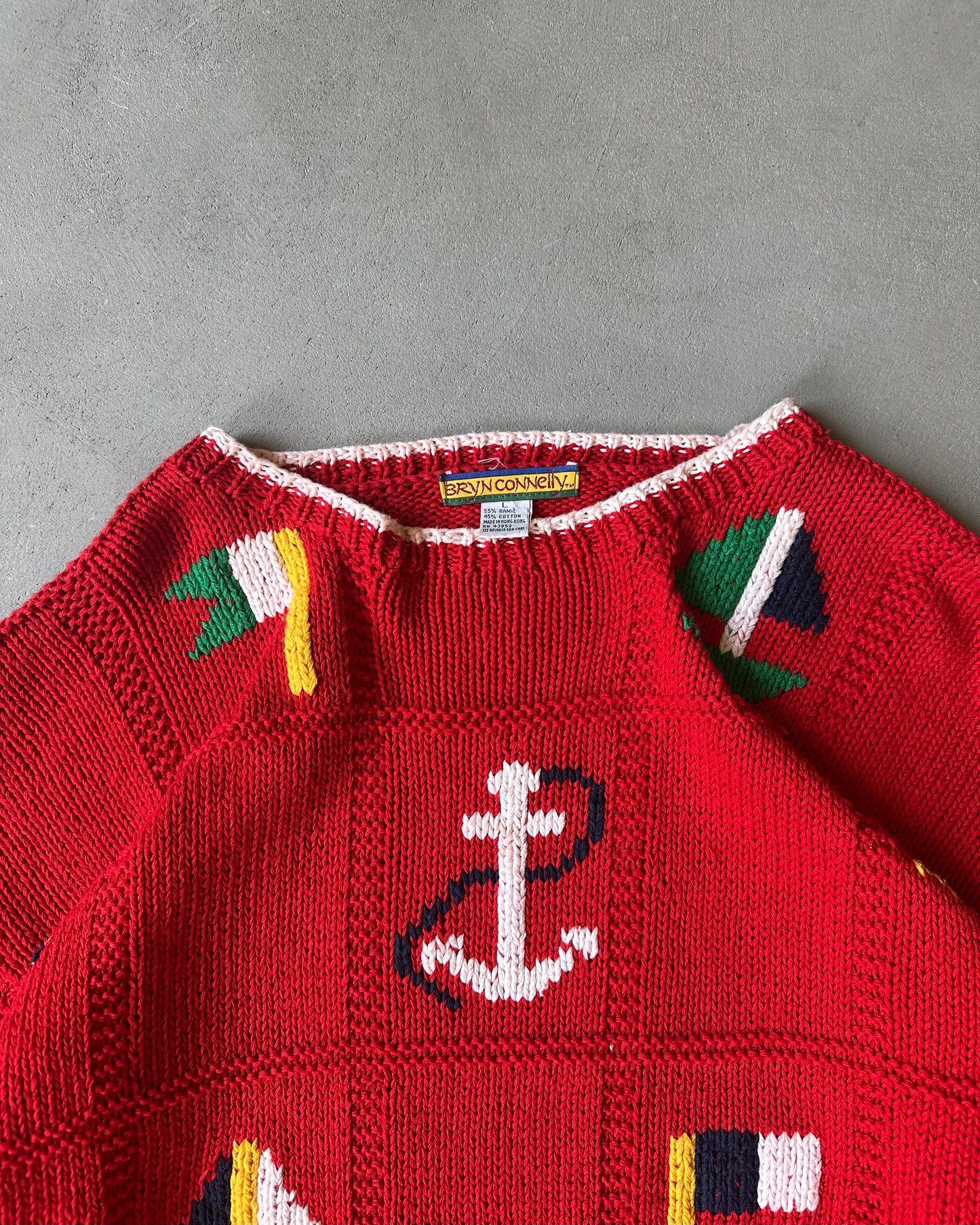 1990s - Red Nautical Sweater - (W)L