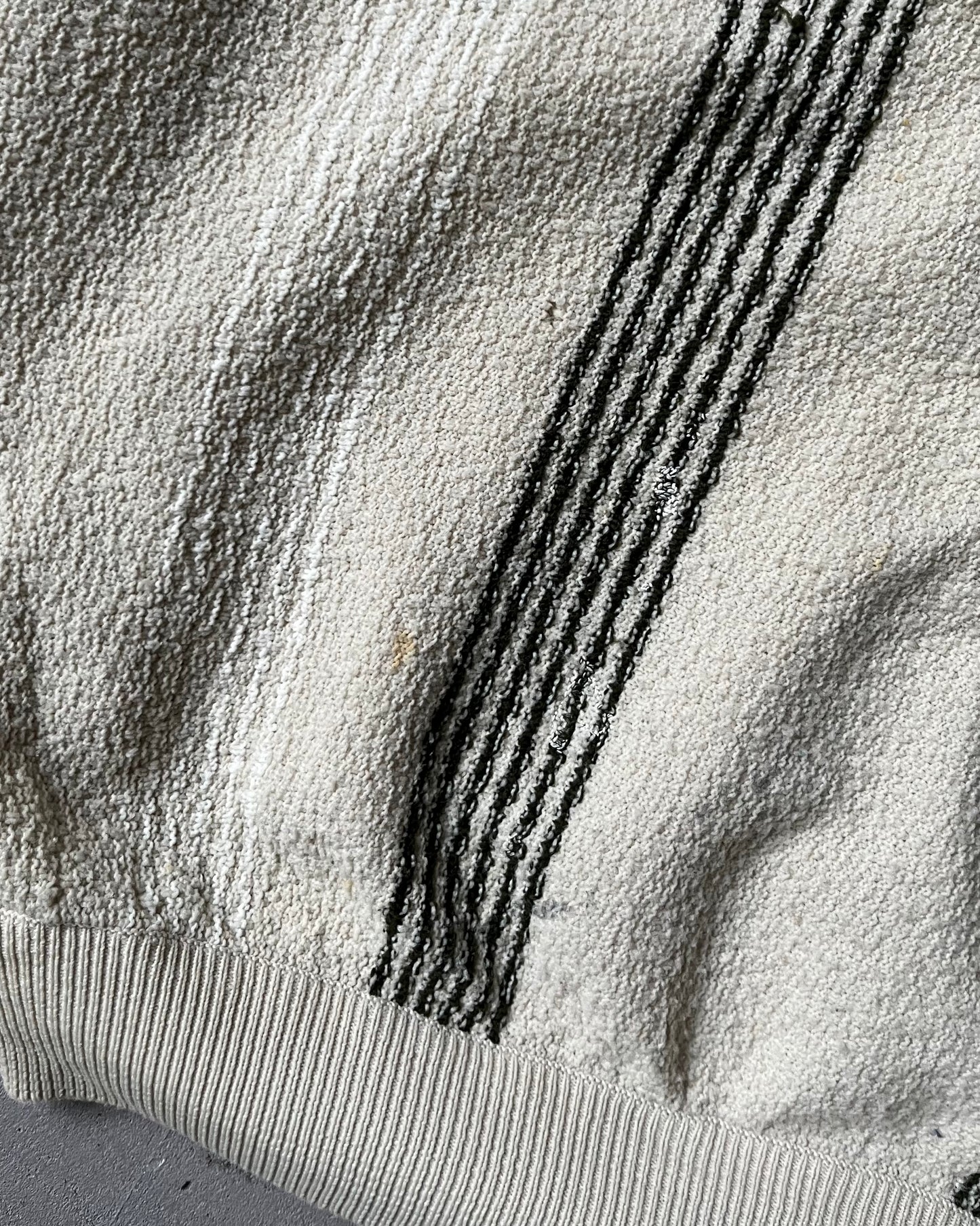 1970s - Cream Puritan Striped Knit Polo - L