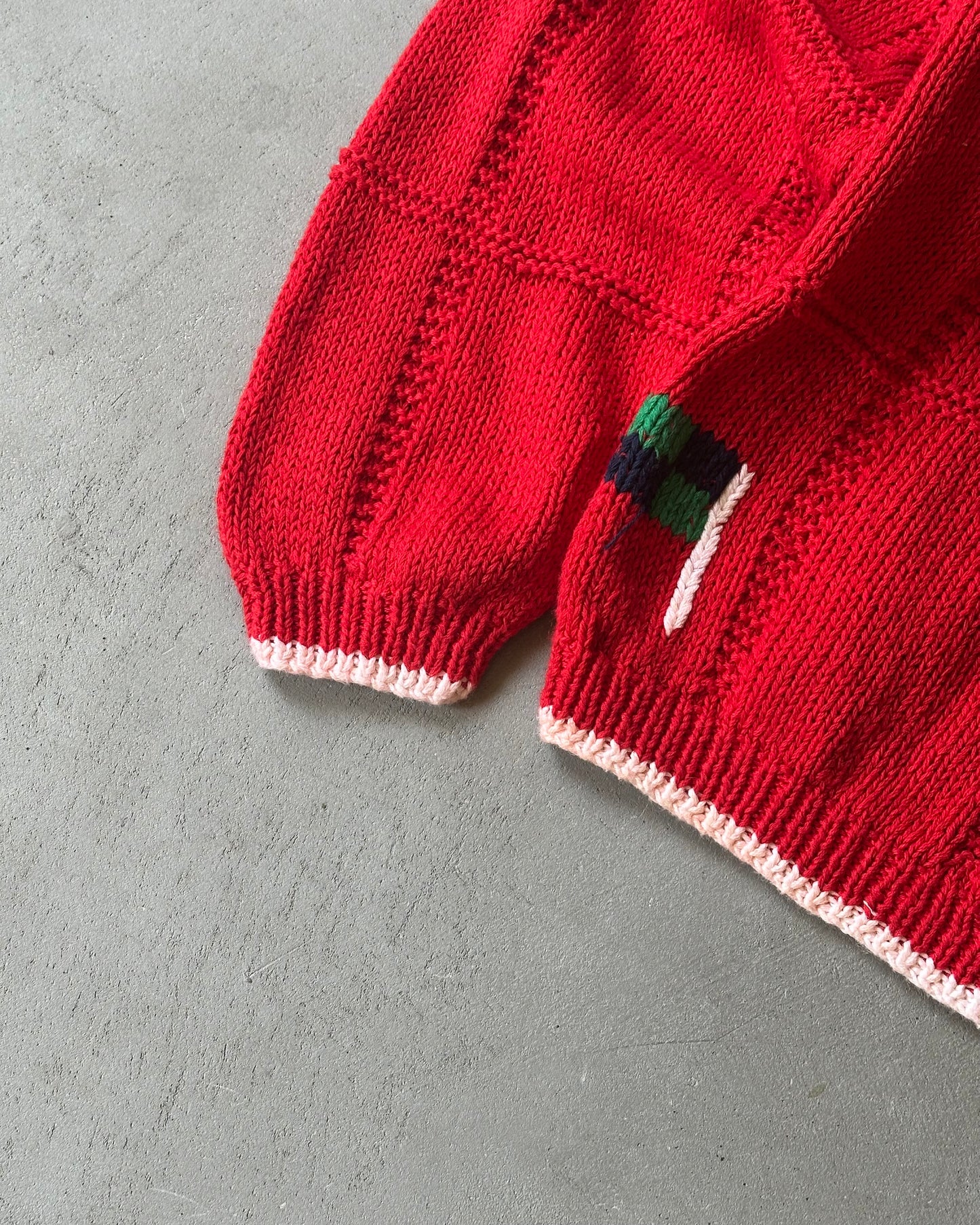 1990s - Red Nautical Sweater - (W)L